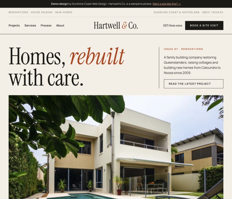 Hartwell & Co. Builders demo website design