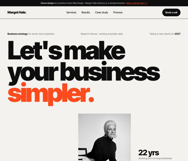 Margot Hale Advisory demo website design