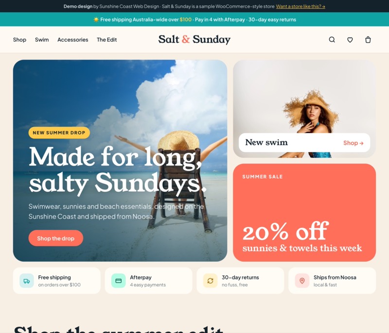 Salt & Sunday demo website design