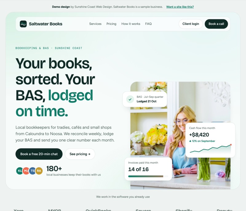 Saltwater Books demo website design