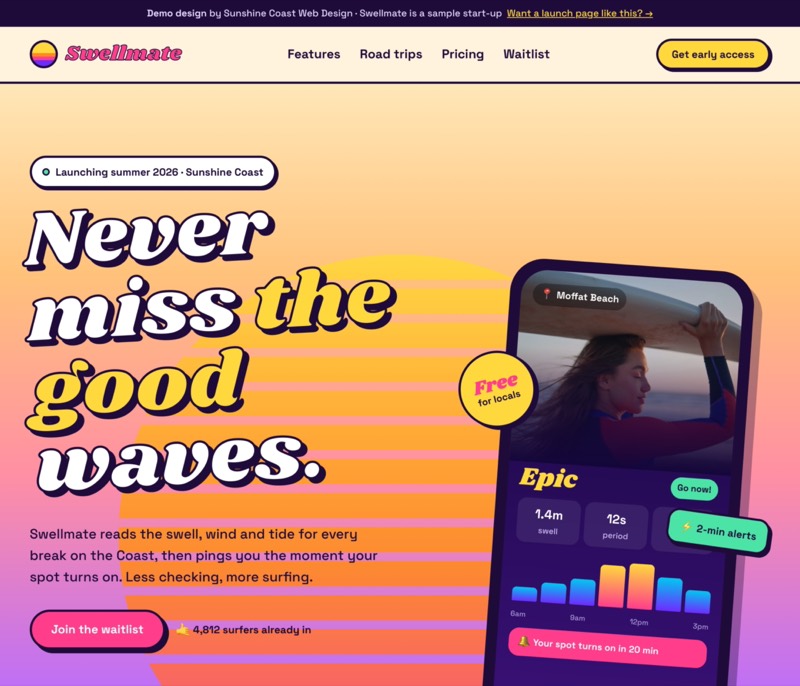 Swellmate demo website design