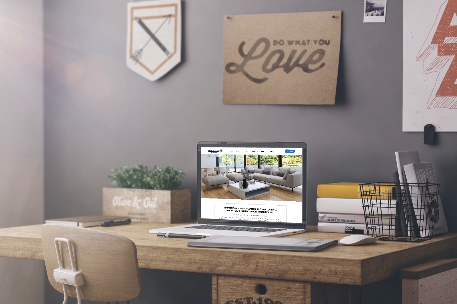 ShipShape Services website by Sunshine Coast Web Design shown on a laptop